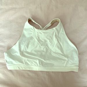 Lululemon white crop top sports bra, 12